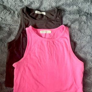 Pink & Grey Summer Tanks